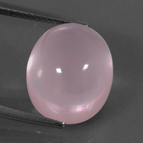 Quartz rose rose naturelle coupe ovale, 11,37 ct, transparent