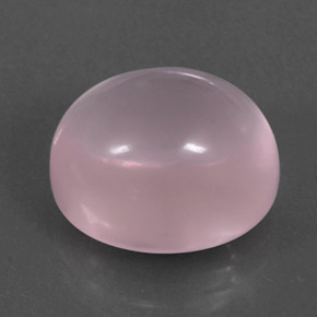 Quartz rose rose naturelle coupe ovale, 11,37 ct, transparent