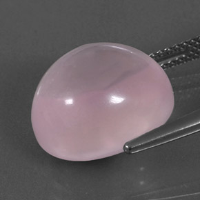 Quartz rose rose naturelle coupe ovale, 11,37 ct, transparent