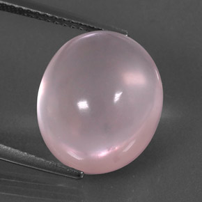 Quartz rose rose naturelle coupe ovale, 11,24 ct, transparent