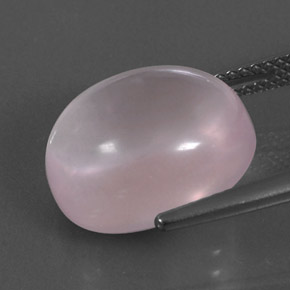 Quartz rose rose naturelle coupe ovale, 11,24 ct, transparent