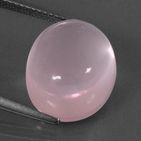Quartz rose rose naturelle coupe ovale, 12,24 ct, transparent