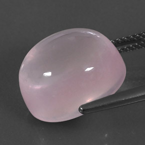 Quartz rose rose naturelle coupe ovale, 12,24 ct, transparent
