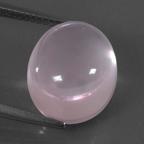 Quartz rose rose naturelle coupe ovale, 12,62 ct, transparent