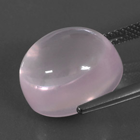 Quartz rose rose naturelle coupe ovale, 12,62 ct, transparent