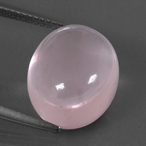 Quartz rose rose naturelle coupe ovale, 11,24 ct, transparent