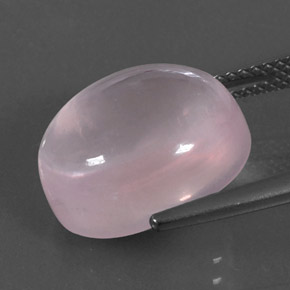 Quartz rose rose naturelle coupe ovale, 11,24 ct, transparent