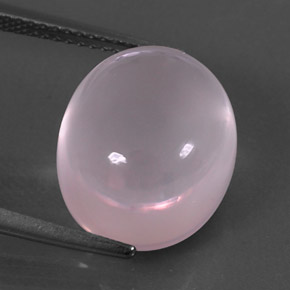 Quartz rose rose naturelle coupe ovale, 11,59 ct, transparent