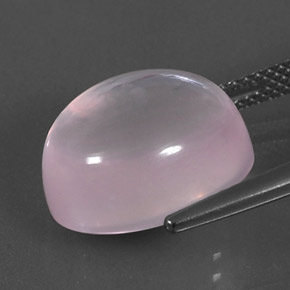 Quartz rose rose naturelle coupe ovale, 11,59 ct, transparent