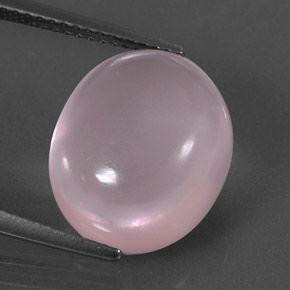 Quartz rose rose naturelle coupe ovale, 9,67 ct, transparent