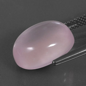 Quartz rose rose naturelle coupe ovale, 9,67 ct, transparent