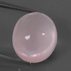 Quartz rose rose naturelle coupe ovale, 12,25 ct, transparent