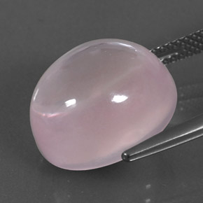 Quartz rose rose naturelle coupe ovale, 12,25 ct, transparent