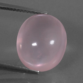 Quartz rose rose naturelle coupe ovale, 9,36 ct, transparent