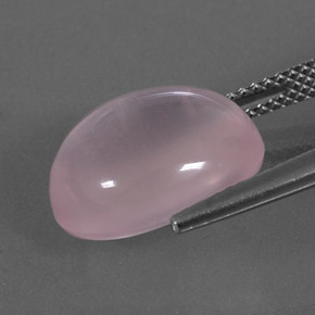 Quartz rose rose naturelle coupe ovale, 9,36 ct, transparent