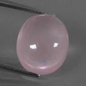 Quartz rose rose naturelle coupe ovale, 9,83 ct, transparent