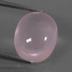 Quartz rose rose naturelle coupe ovale, 9,54 ct, transparent