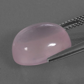 Quartz rose rose naturelle coupe ovale, 9,54 ct, transparent