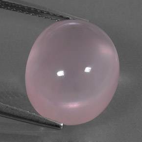 Quartz rose rose naturelle coupe ovale, 10,24 ct, transparent