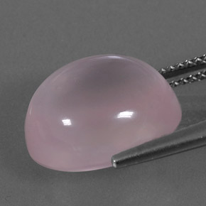 Quartz rose rose naturelle coupe ovale, 10,24 ct, transparent
