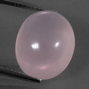 Quartz rose rose naturelle coupe ovale, 11,30 ct, transparent