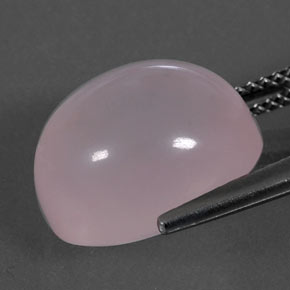 Quartz rose rose naturelle coupe ovale, 11,30 ct, transparent