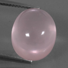 Quartz rose rose naturelle coupe ovale, 11,20 ct, transparent