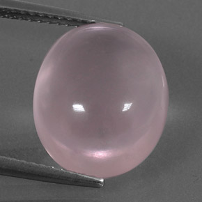 Quartz rose rose naturelle coupe ovale, 9,42 ct, transparent
