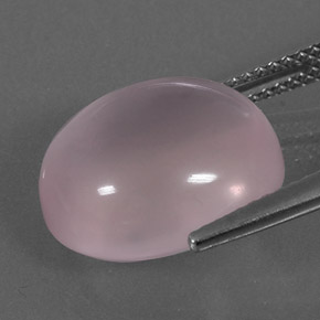 Quartz rose rose naturelle coupe ovale, 9,42 ct, transparent
