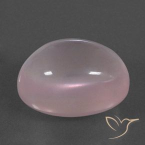 Quartz rose Rose corail naturelle ovale, 18.64 ct, Transparent