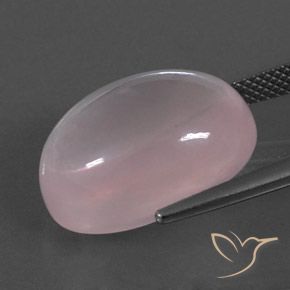 Quartz rose Rose clair naturelle ovale, 17.04 ct, Transparent