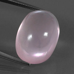 Quartz rose rose naturelle coupe ovale, 18,62 ct, transparent