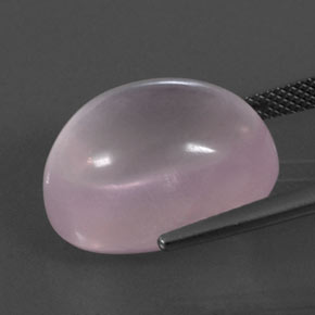 Quartz rose rose naturelle coupe ovale, 18,62 ct, transparent