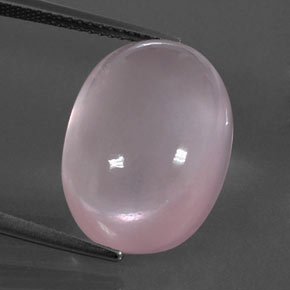 Quartz rose rose naturelle coupe ovale, 16,36 ct, transparent