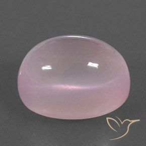 Quartz rose Rose corail naturelle ovale, 21.24 ct, Transparent
