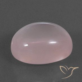 Quartz rose Rose corail naturelle ovale, 17.61 ct, Transparent