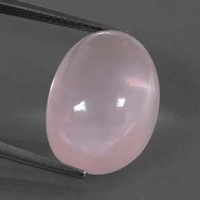 Quartz rose rose naturelle coupe ovale, 16,81 ct, transparent