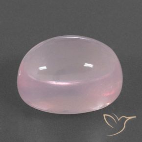 Quartz rose Rose corail naturelle ovale, 21.41 ct, Transparent