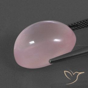 Quartz rose Rose corail naturelle ovale, 17.46 ct, Transparent