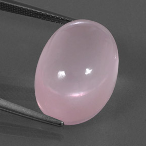 Quartz rose rose naturelle coupe ovale, 21,33 ct, transparent