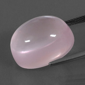 Quartz rose rose naturelle coupe ovale, 21,33 ct, transparent