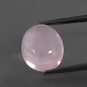Quartz rose rose naturelle coupe ovale, 4,89 ct, transparent