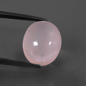 Quartz rose rose naturelle coupe ovale, 5,53 ct, transparent