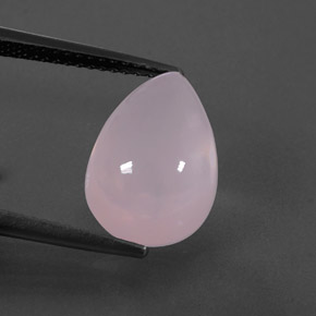 Quartz rose rose naturelle en forme de poire, 5,91 ct, transparent