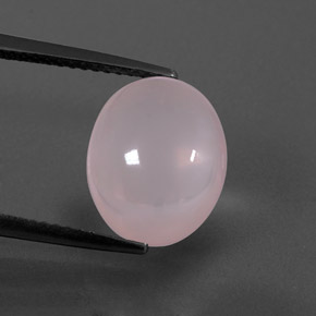Quartz rose rose naturelle coupe ovale, 5,78 ct, transparent