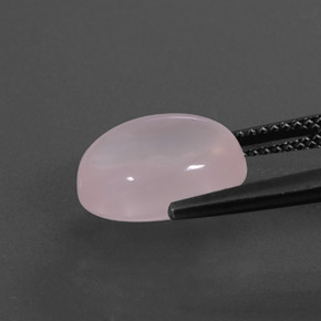 Quartz rose rose naturelle coupe ovale, 5,78 ct, transparent