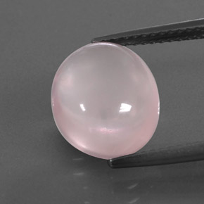 Quartz rose rose naturelle coupe ovale, 5,02 ct, transparent