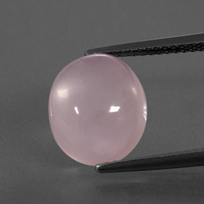 Quartz rose rose naturelle coupe ovale, 5,13 ct, transparent