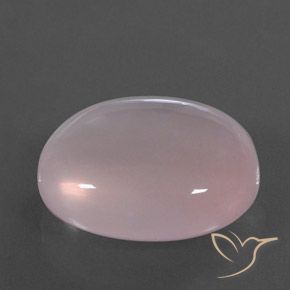 Quartz rose Rose corail naturelle ovale, 47.87 ct, Transparent