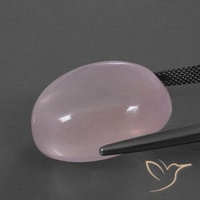 Quartz rose Rose corail naturelle ovale, 43.16 ct, Transparent